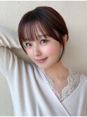 20代に人気！顔周りの後れ毛がかわいいシャギーレイヤーロング