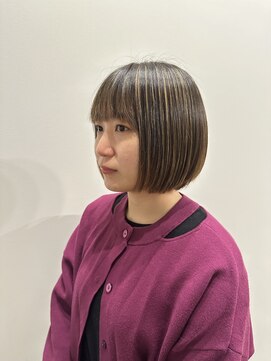 ヘアースタジオ ゼン カロン(Hair studio Zen kalon) ボブ×アンブレラカラー×チャコールグレー20代30代40代50代