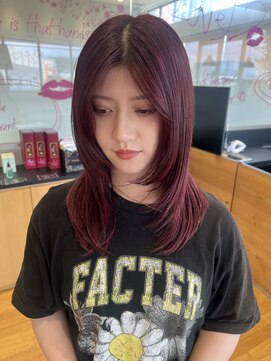 サラ ビューティ サイト 春日(SARA Beauty sight) レイヤー/レイヤーカット/カット/カラー/ボルドー/ミディアム