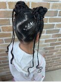 キッズヘアセット/ヘアアレンジ/ツインテール/お団子/浴衣/祭り