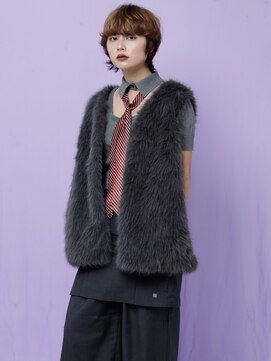 ピークアブー 銀座中央通り(PEEK-A-BOO) マッシュショートベージュカラーパーマ