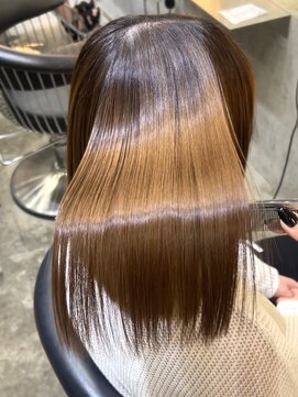 ロンド 表参道店(Lond) くびれヘア/アプリコットオレンジ/髪質改善/縮毛矯正/前髪