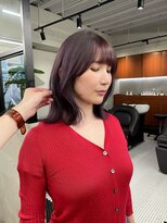 ニコ トウキョウ 渋谷(nico TOKYO)&nbsp;ダブルカラーチェリーレッドピンクブラウン韓国レイヤーロング