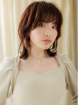 カバーヘア 上尾西口店(COVER HAIR) イヤリングカラーミディアムウルフクラゲヘアーA5上尾10代20代