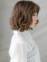 カバーヘア ブリス 川口(COVER HAIR bliss)&nbsp;スモーキーブラウン乾かすだけゆるふわボブパーマX川口20代30代