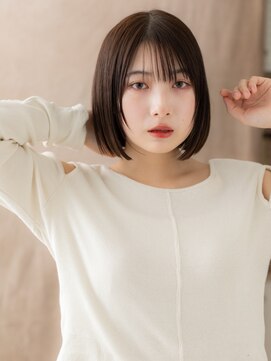 カバーヘア イヴ 戸頭店(COVER HAIR EVE) ダークアッシュ/顎ラインボブ/小顔カット/艶髪/透明感/暗髪e