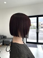 ドットハリス(.HARRISS) ブリーチ無しボルドーカラー×ミニボブ【harriss_shunpei】