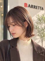 ルシードスタイル バレッタ(LUCIDO STYLE BARRETTA)&nbsp;ラフボブ×外ハネ×ピンクブラウン