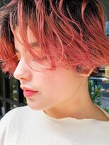 ヘア デザイン ヴェルダ(hair design Verda) 【verda】ケアブリーチ×ピンクバレイヤージュ×ショート