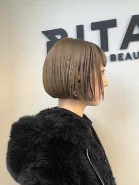 ヘアサロン ビータ(Hair salon BITA) ◎ハイトーン×ミニボブ×コントラストカラー