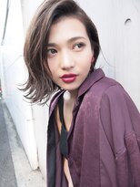 モリオ フロム ロンドン サッポロファクトリー店(morio FROM LONDON)&nbsp;札幌ボブ　大人かわいいかきあげ外ハネボブ　グレージュカラー