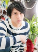 黒髪マットアッシュアシンメトリー束感ヘアc5志木20代30代40代