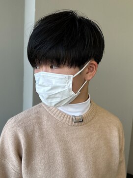 エルマーク 梅田(L-MARK) 黒髪マッシュナチュラルマッシュメンズヘア韓国ツーブロック