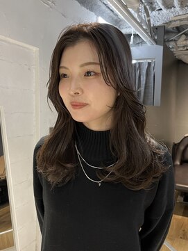 コフィー バイ メルト 吉祥寺(cofy by melt) 【中澤彩乃】レイヤーロング韓国前髪なしシルキーベージュ透明感