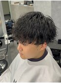 マッシュ×波巻きパーマ