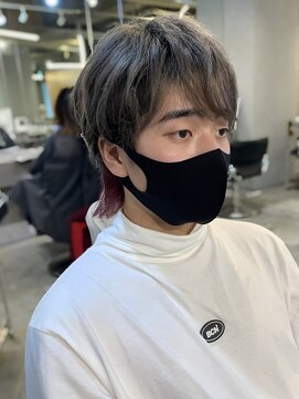 メイカ(MEIKA) 【 メンズウルフヘア × グレー × ラベンダーピンク 】浅野美紀