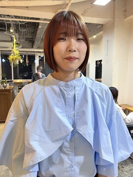 グリーン 渋谷(green) 黒髪/グレーベージュ/ボブ/レイヤー/前髪カット/髪質改善