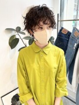 ヘアーアイスカルテット(HAIR ICI QUARTET) くせ毛風ウルフパーマ前髪パーマミニウルフアッシュブラック