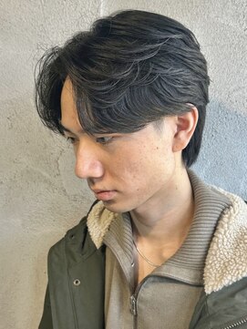 ニアウ 高崎店(Niau) センターパートニュアンスパーマメンズパーマメンズマッシュ高崎