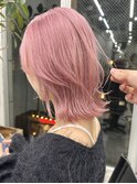 #ダブルカラー#ケアブリーチ#ハイトーン#ペールピンク