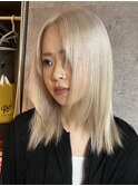 ハイライトカラーミルクティーベージュレイヤーカット
