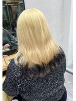 シエンゴールド(CIEN gold)&nbsp;ブロンドカラー/裾カラー/黒裾#浜松駅#カラー#ブリーチ