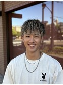 メッシュ×ツイストパーマ