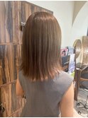 切りっぱなし/ミディアム/ミルクティーブラウン