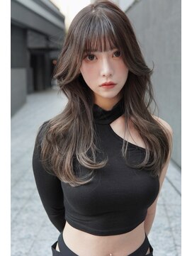 アンジェリカラボ 梅田店(ANGELICA LABO) 韓国風くびれレイヤーカット×グレージュ×透明感ブラウン川又