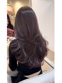 ラベンダーピンク&レイヤーカット《福岡ブリーチなしカラー》