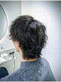 外ハネウルフ &nbsp;スパイラルパーマ 波巻きパーマ 平成ウルフ