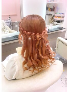 リアン(lien) 編み込みハーフアップ☆髪の毛リボン