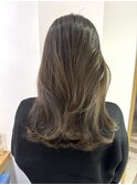 【韓国ヘア】レイヤーカット ブリーチなし グレーベージュ