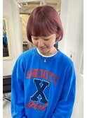 人気のワイドフルバングで、オシャレ度アップボブ
