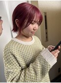 *滝田*小顔似合わせショートボブケアブリーチカシスピンク