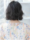 ★暗髪グレージュアッシュウェットヘアシャギーボブ30代40代★10