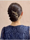 結婚式お呼ばれセット　シンプルシニヨン