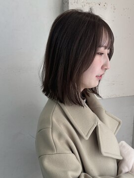 キャンバス バイ ネオリーブ 横浜西口(Canvas by neo.) くびれヘア ボブレイヤー ラテベージュ 横浜レイヤーカット