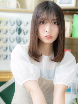 カバーヘア ブリス 戸田公園西口店(COVER HAIR bliss) シースルーバング裾カラー艶感ストレートc6戸田公園20代30代40代