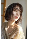 ボブ/似合わせ/シースルー/ブラウン/【lana hair新宿】