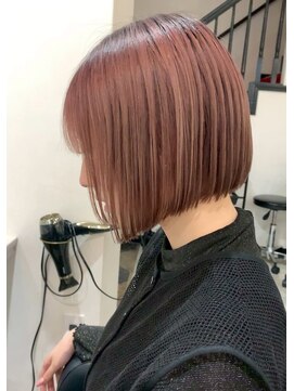 ドクターズサロン レラパール 切りっぱなし/ナチュラルボブ/ピンクオレンジ/デザインカラー