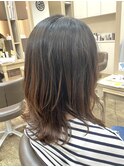 くびれヘア/アプリコットオレンジ/ハイライトカラー/中村郁未
