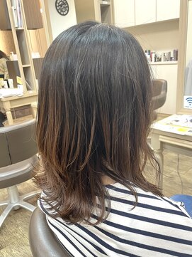 アルターリール(aL ter Rire) くびれヘア/アプリコットオレンジ/ハイライトカラー/中村郁未