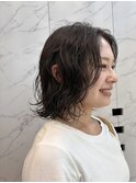 ラフパーマとオリーブカラー