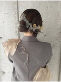 結婚式お呼ばれヘアセットツインアレンジ
