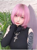 ☆CAPSULE☆ピンク＆裾カラーブラック＋ウルフボブ