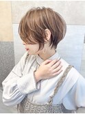 大人ショート/縮毛矯正/学割U24/ブルーカラー/くすみベージュ