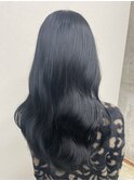 ブリーチなし◎艶感ブルーブラック髪質改善カラー韓国風レイヤー