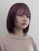 サンク 原宿 表参道(cinq) 顔周りレイヤーボブレイヤーカットハイトーンピンクベージュ韓国