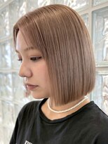 サンクマーケット 渋谷(cinq MARKET) 渋谷ダブルカラータッセルボブミルクティーベージュカラー韓国